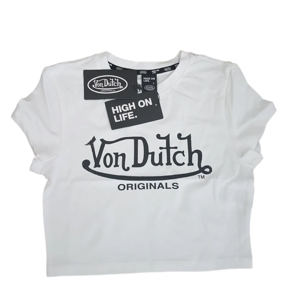 Von Dutch NWT RRP £39.99 Arta Crop Top Size S 8 10 White Designer Y2K - Picture 1 of 5